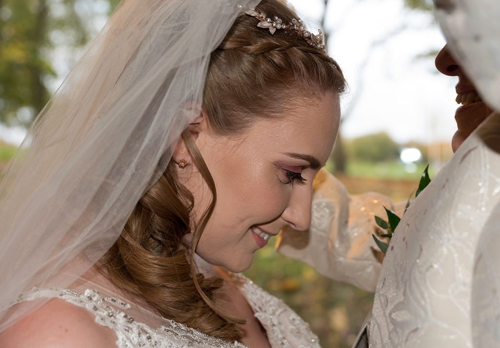 amy gets final checks from mum before the ceremony