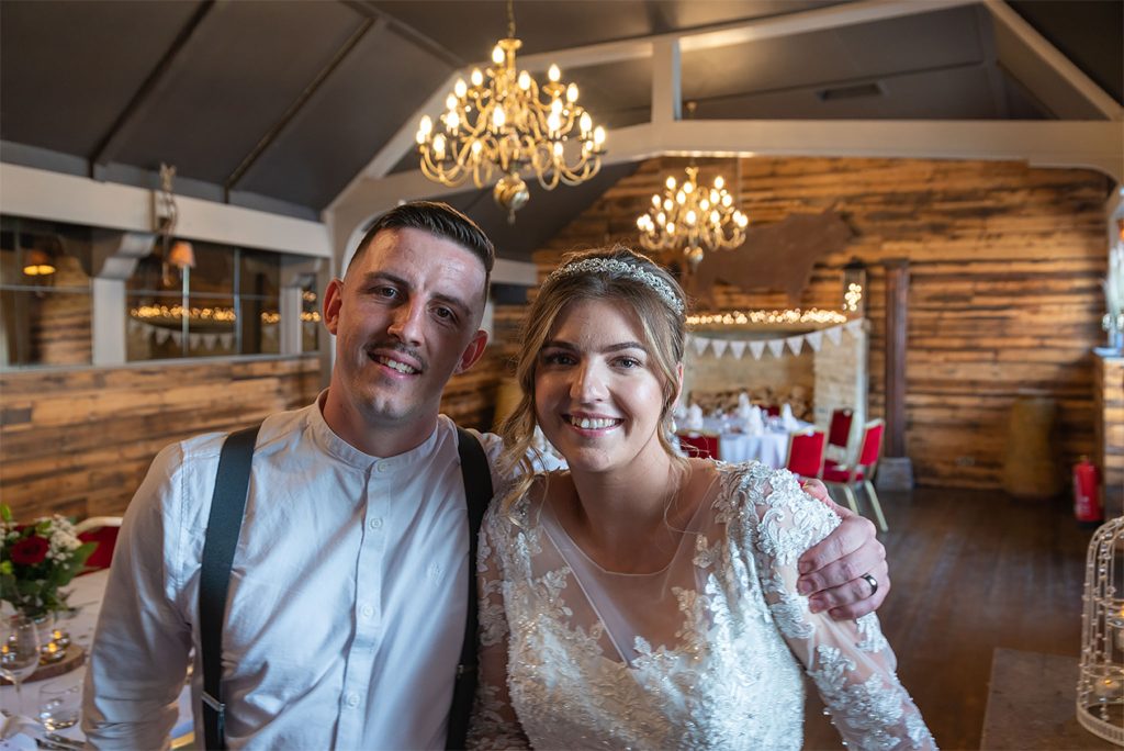 georgia & bill at their wedding reception
